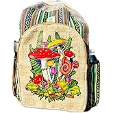 Himalayan Craft Handmade Unique Design Himalayan Hemp Cotton Backpack 17 IN Large Hippie, Festival, Hiking & Tablet Laptop Backpack Bag - Made In Mt. Everest Country Nepal