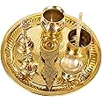 Spillbox Traditional Handcrafted Brass Pooja Thali/Aarti Bartan Plate