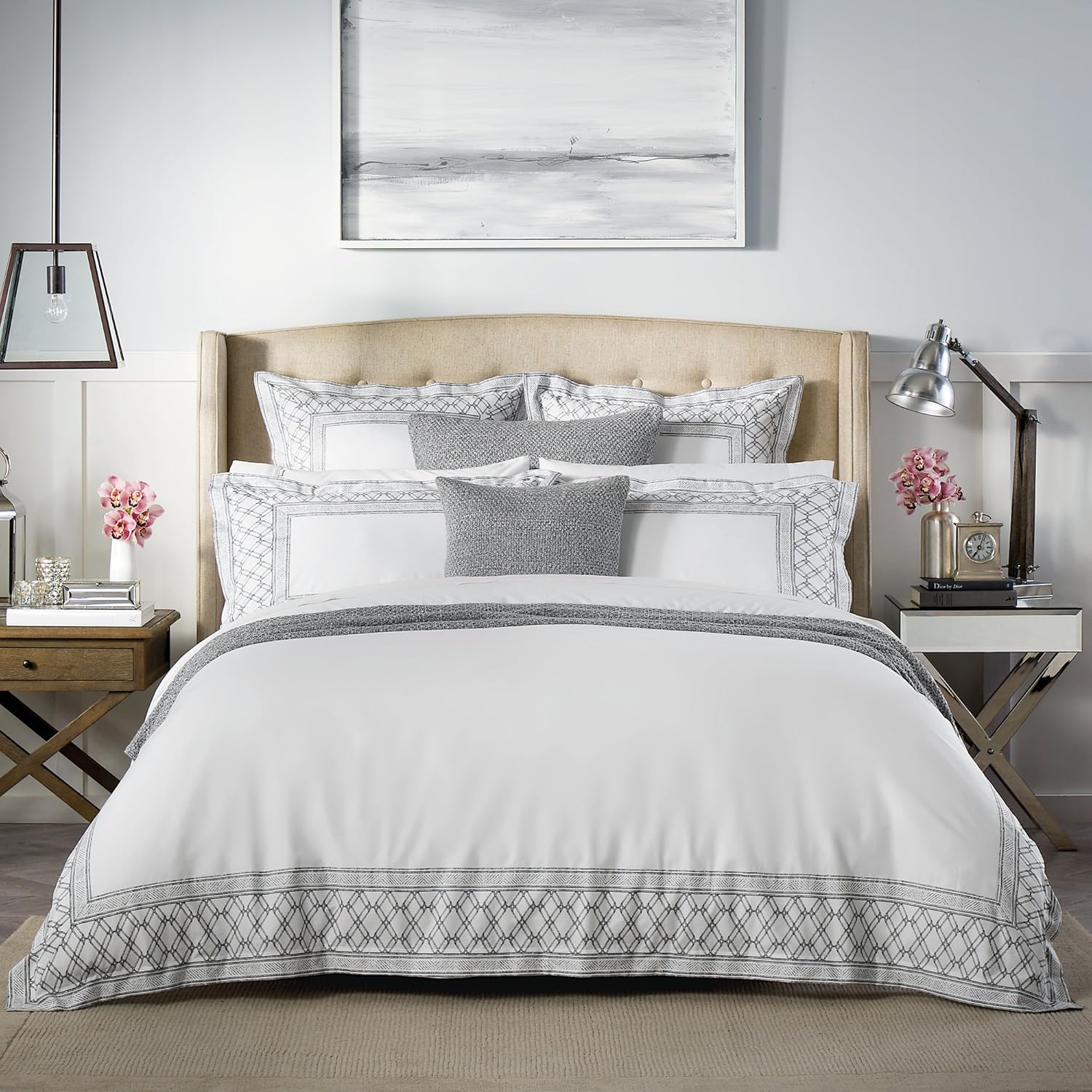 Sheridan Cotton Wheatley Tailored King Duvet Cover, White Amazon.co.uk