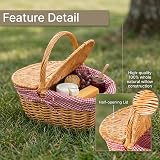 Wickerfield Vintage-Style Wicker Picnic Basket with Removable Liner view 6
