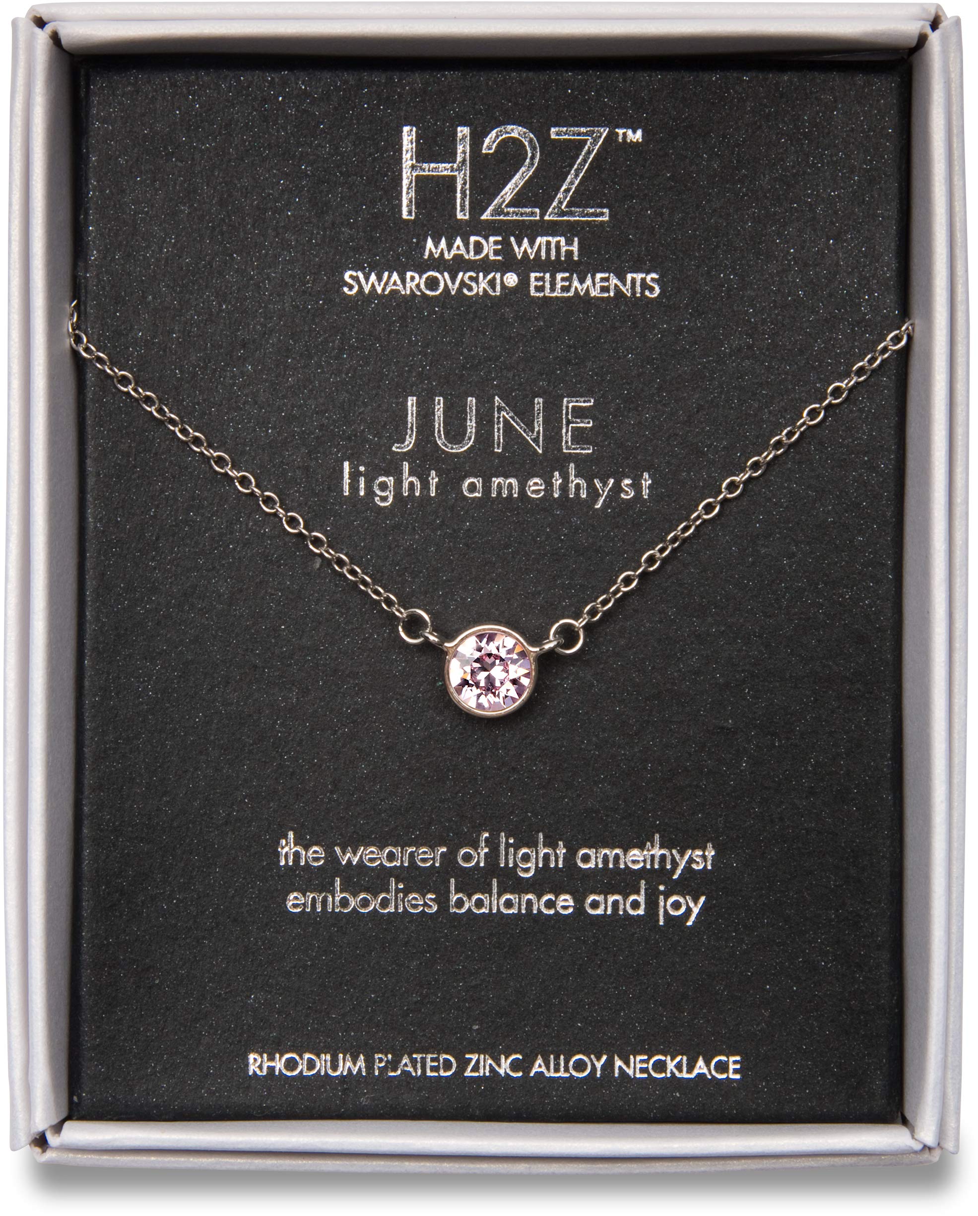 Pavilion Gift Company H2Z 16221 Collar con piedra natal de amatista clara de junio con cadena de 18