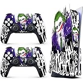 Skin Sticker for Game Console 5 Cover - Clown Art, Compatible with Both Disc Edition & Digital Edition (not Slim Ver) - 2 Controller Skins & Console Skin - No Bubble, Full Protection, Removable