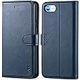 TUCCH Wallet Case for iPhone SE 2022/SE2, iPhone 8/7, PU Leather Credit Card Holder [TPU Interior Protective Case] Stand Folio Flip Cover Compatible with iPhone SE 3/SE 2/8/7, Dark Blue