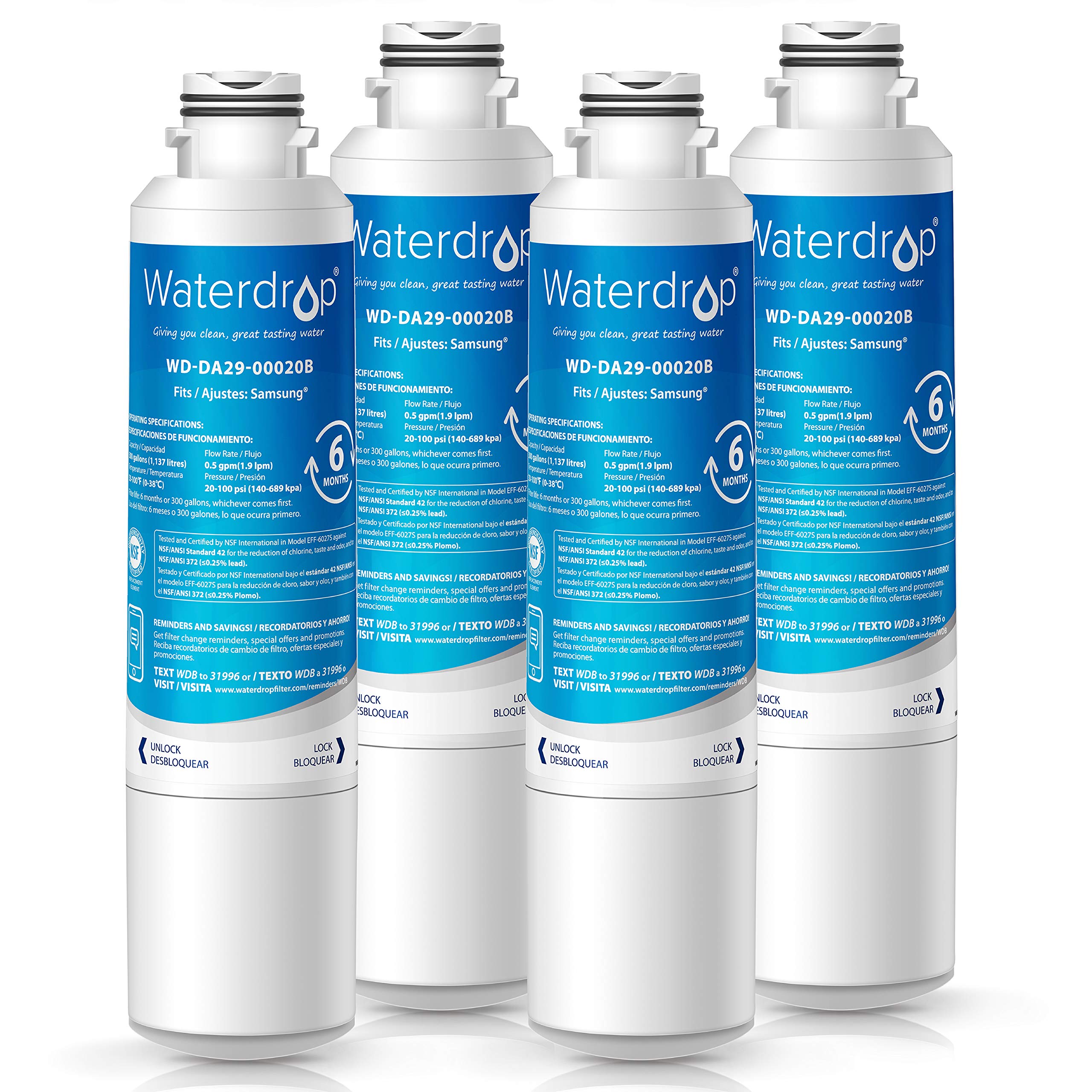 Waterdrop DA2900020B Refrigerator Water Filter, Compatible with