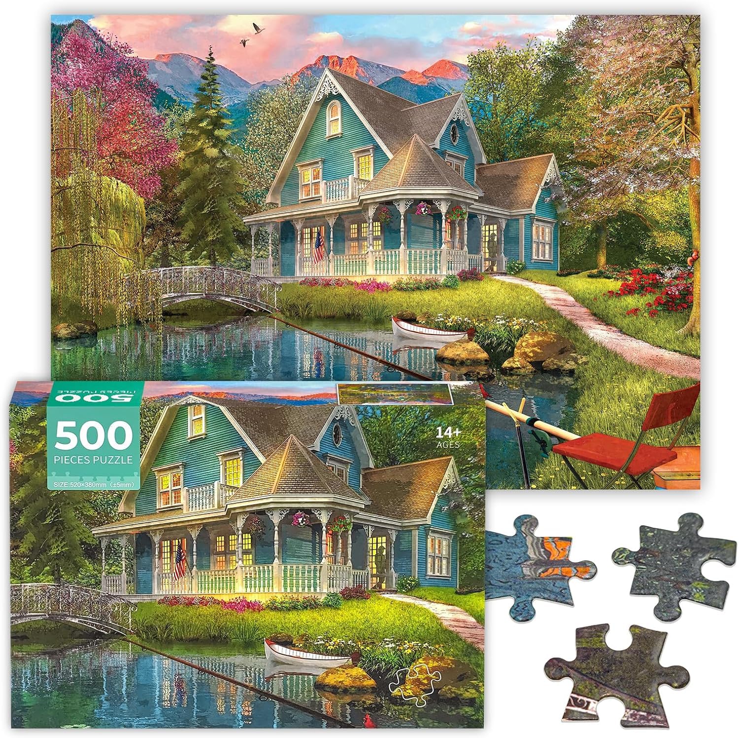 Puzzle 500 Pieces for Adults Jigsaw Puzzles 500 Pieces for Adults 500 Piece Villa Landscape Jigsaw Puzzles for Adult 500 Piece Puzzle Landscapes Educational Games-Home Decor Puzzel for Teens Seniors