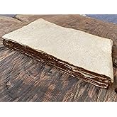 Wanderings Handmade Antique Deckle Edge Blank Paper - 8.25" x 11.7" - A4 Size Package of 50 - Recycled Watercolor Mixed Media Loose Leaf Paper for Writers Invitations Crafts - Thick 150 GSM