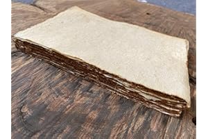 Wanderings Handmade Antique Deckle Edge Blank Paper - A4 Size Package of 50 - Recycled Watercolor Mixed Media Loose Leaf Pape