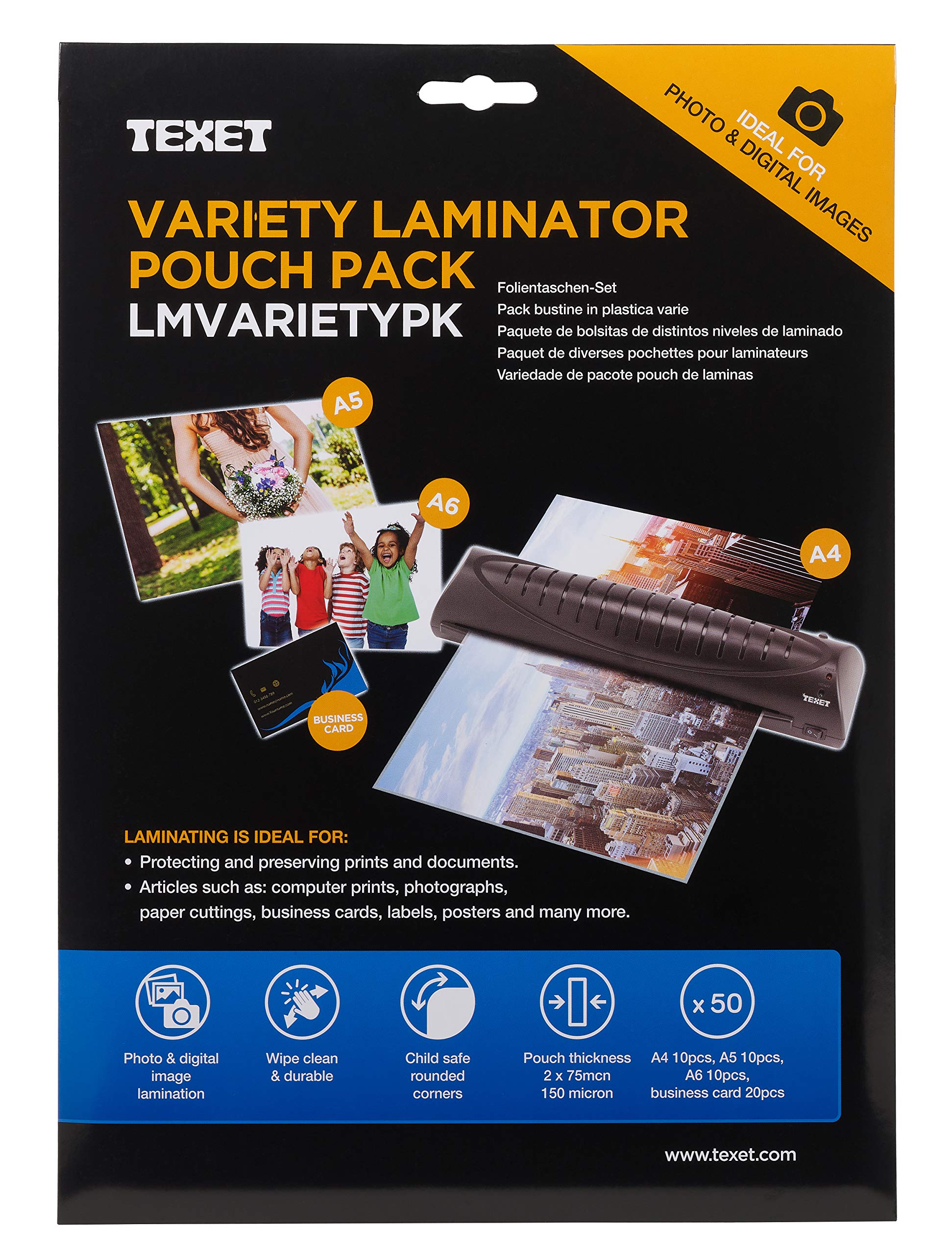 Variety Pack Laminating Pouches 150 MCN (PK 50)