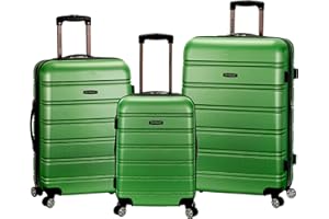 Rockland Melbourne Hardside Expandable Spinner Wheel Luggage, Green, 3-Piece Set (20/24/28)