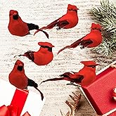 Berfutall-Cardinal Clip On Christmas Tree Ornament Decorations - Red Feathers Set of 12 Pieces Each is 2.8" Lon(C)…
