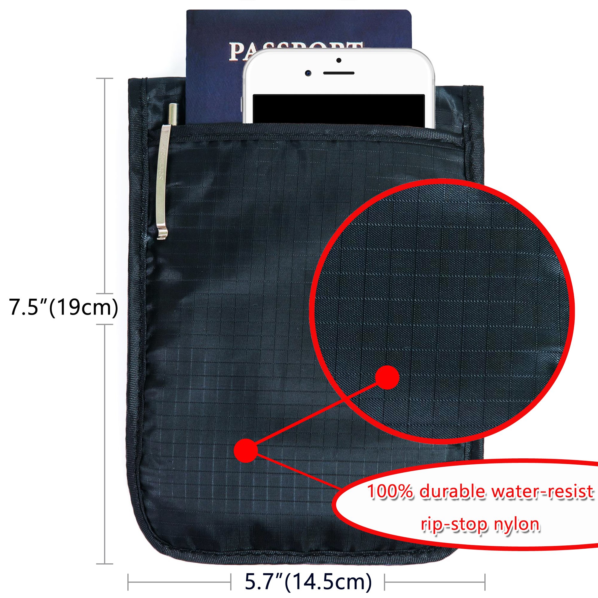 Travel Wallet-holder-Neck Pouch-Anti-Theft-RFID Blocking-Traveling Accessories