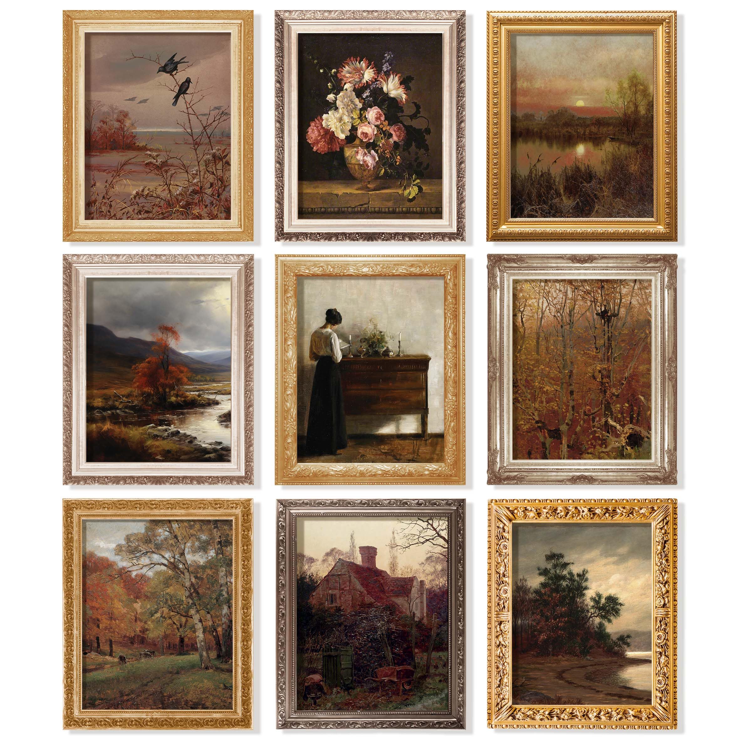 Photo 1 of 97 Decor Vintage Wall Art Decor - Vintage Fall Prints, Rustic Farmhouse Wall Decor, Neutral Autumn Landscape Pictures French Country Posters For Home Bedroom Living Room Decorations (8x10 Unframed)