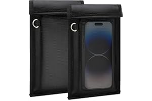 2 Pack Aburbe Faraday Bags for Phone, RFID Blocking Sleeve Signal Jammer for Cell Phone, Mobile, Car Key Fobs Signal Blocker,