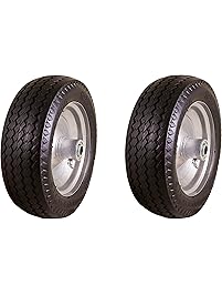 Marathon 4.10/3.50-4" Flat Free, Hand Truck/All-Purpose Utility Tire on Wheel, 2.25" Offset Hub, 3/4" Bearings