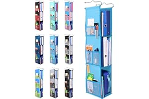 ABRA® 3 Shelf Hanging Locker Organizer for School, Gym, Work, Storage | Deep Shelves 6.5”x 9”| Eco-Friendly Fabric Healthy for Children | Adjustable School Locker Shelf from 3 to 2 Shelves (Sky Blue)