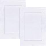 Utopia Towels Bath Mats 53 x 86 cm White Pack of 2 100% Cotton