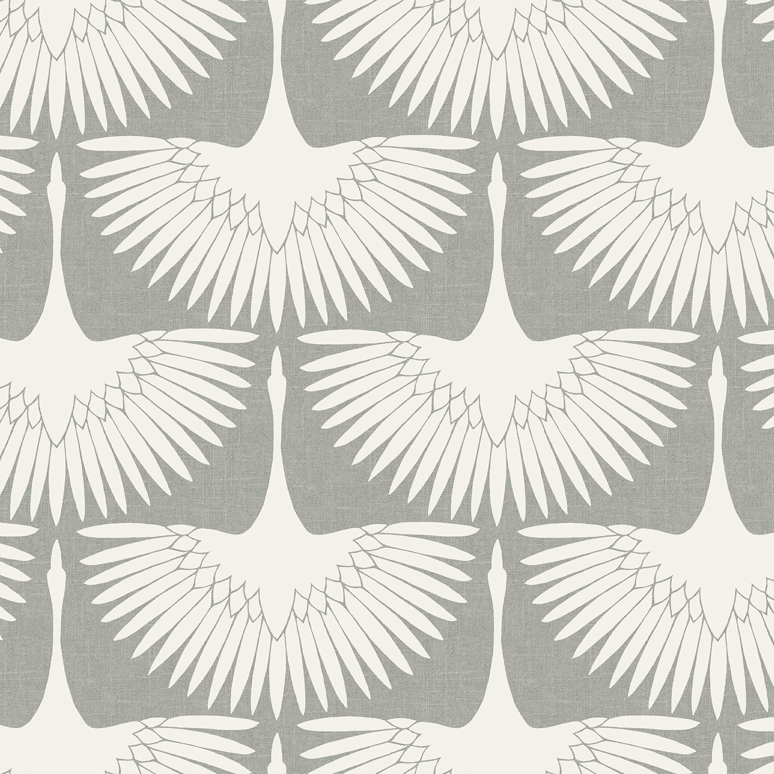 Tempaper x Genevieve Gorder Chalk Feather Flock Removable Peel and Stick Wallpaper, 20.5 in X 16.5 ft, Made in The USA