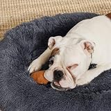 Feandrea Donut Dog Bed 80 cm Dark Grey with Removable Washable Cover view 3