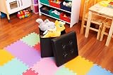 Nyxi Faux Leather Storage Ottoman 38cm Foldable Black Foot Stool 40L 150kg view 8