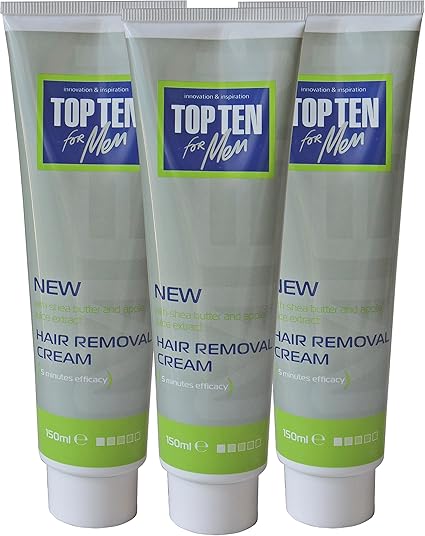 3 X Mens Hair Removal Cream Top Ten Depilatorywith Shea Butter