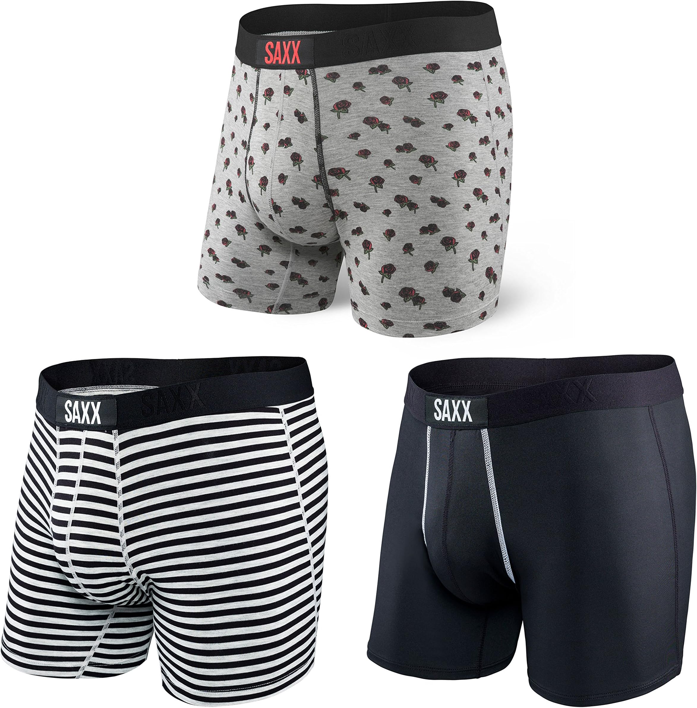 SAXX Underwear Men's 5" Boxer Brief 3-Pack Classic Vibe with BallPark Pouch