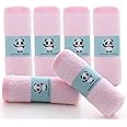 HIPHOP PANDA Baby Washcloths, Rayon Made from Bamboo - 2 Layer Ultra Soft Absorbent Newborn Bath Face Towel - Reusable Baby Wipes for Delicate Skin - Pink, 6 Pack