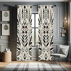 Ambesonne Nature Window Curtains, Boho Composition