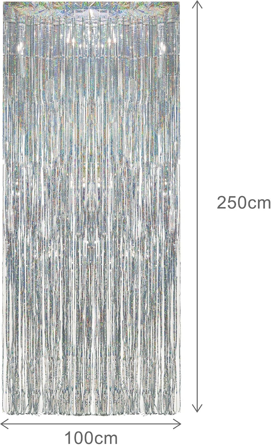 Silver Foil Fringe Tinsel Backdrop Glitter - Image 3