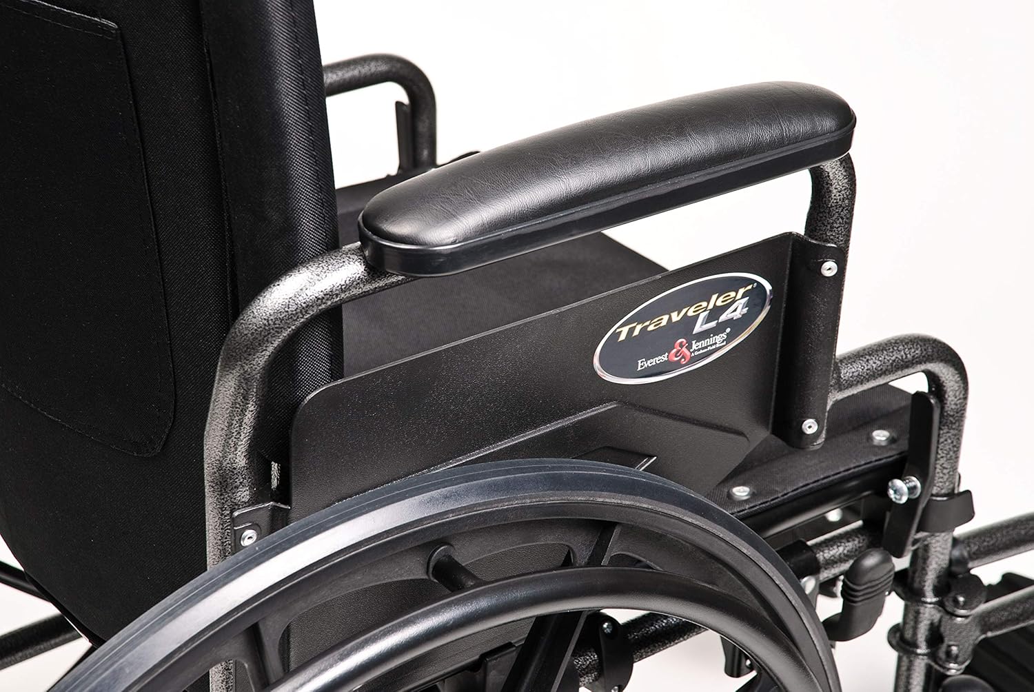 Everest & Jennings Traveler L4 Lightweight Wheelchair, Adjustable-Height Desk Arms & Elevating Legrests, 18x18" Seat, Silvervein Color: Industrial & Scientific