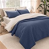 Bare Home Coverlet Set - Twin/Twin Extra Long - Lightweight Bed Decor - Comforter Alternative - All-Season Quilted Bedspread (Twin/Twin XL, Dark Blue)