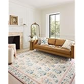 Loloi Rifle Paper Co. Eden Collection EDE-01 Mughal Rose Blush 7'-6" x 9'-6" Area Rug feat. CloudPile™