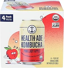Health-Ade Pink Lady Apple Organic Kombucha, 11.5oz Cans 4-Pack