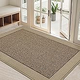 BEQHAUSE Indoor Door Mat 32" x 48", Dirt Trapper Door Mats Non-Slip Entryway Rugs Washable, Resist Dirt Absorbent Welcome Mat, Low Profile Floor Mats for Front Back Door and Entryway, Taupe