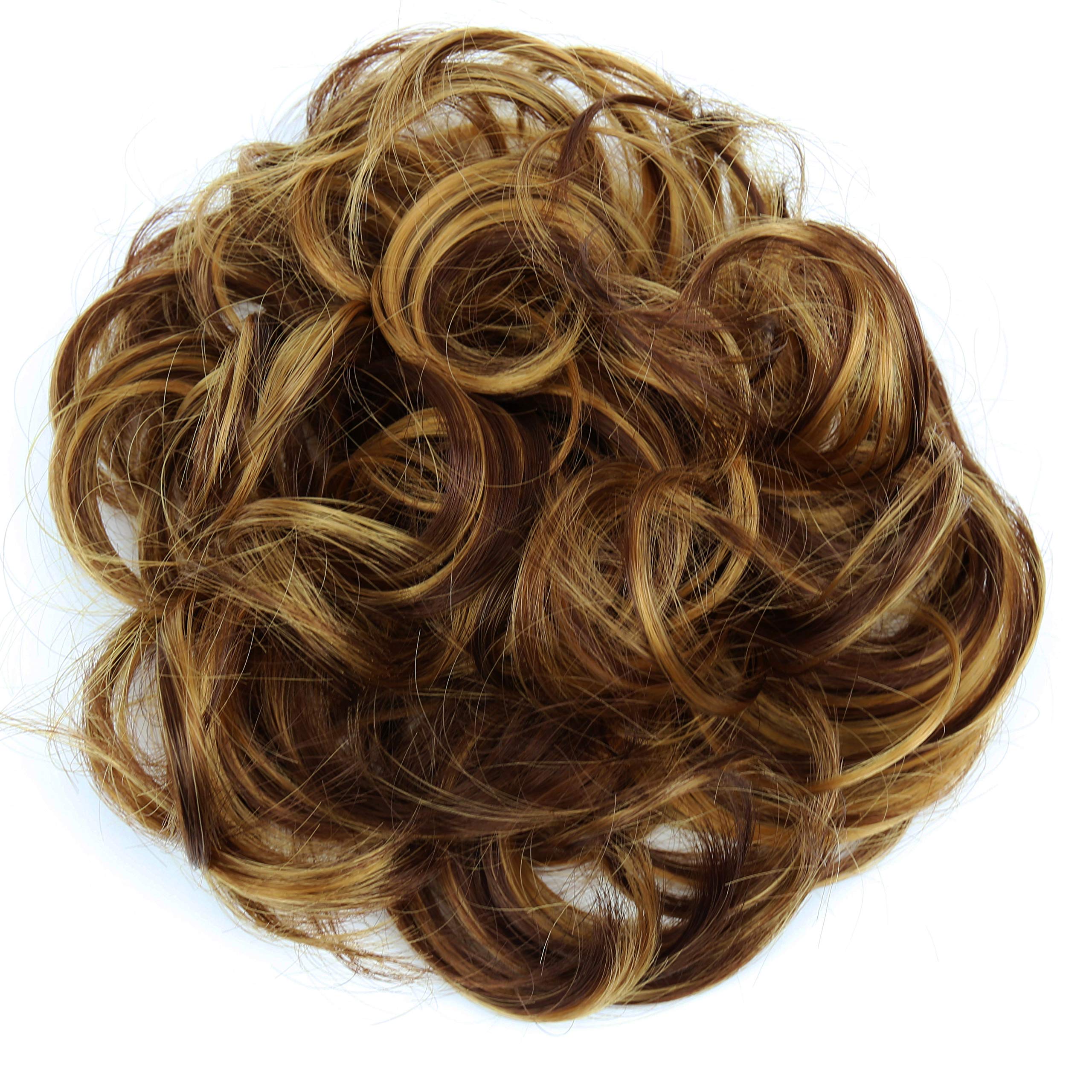 CAISHA Messy Scrunchie Bun Voluminous Wavy Hairpiece Heat-resistant Synthetic Fibres Brown Mix G31A — image 1