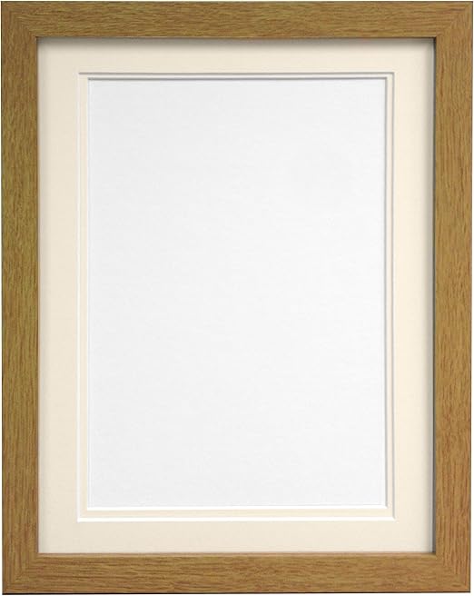 FRAMES BY POST H7 Oak Picture Photo Frame With Ivory Double Mount A3