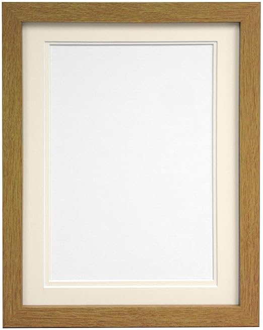 FRAMES BY POST H7 Picture Photo Frame, Wood, Oak with Ivory Double