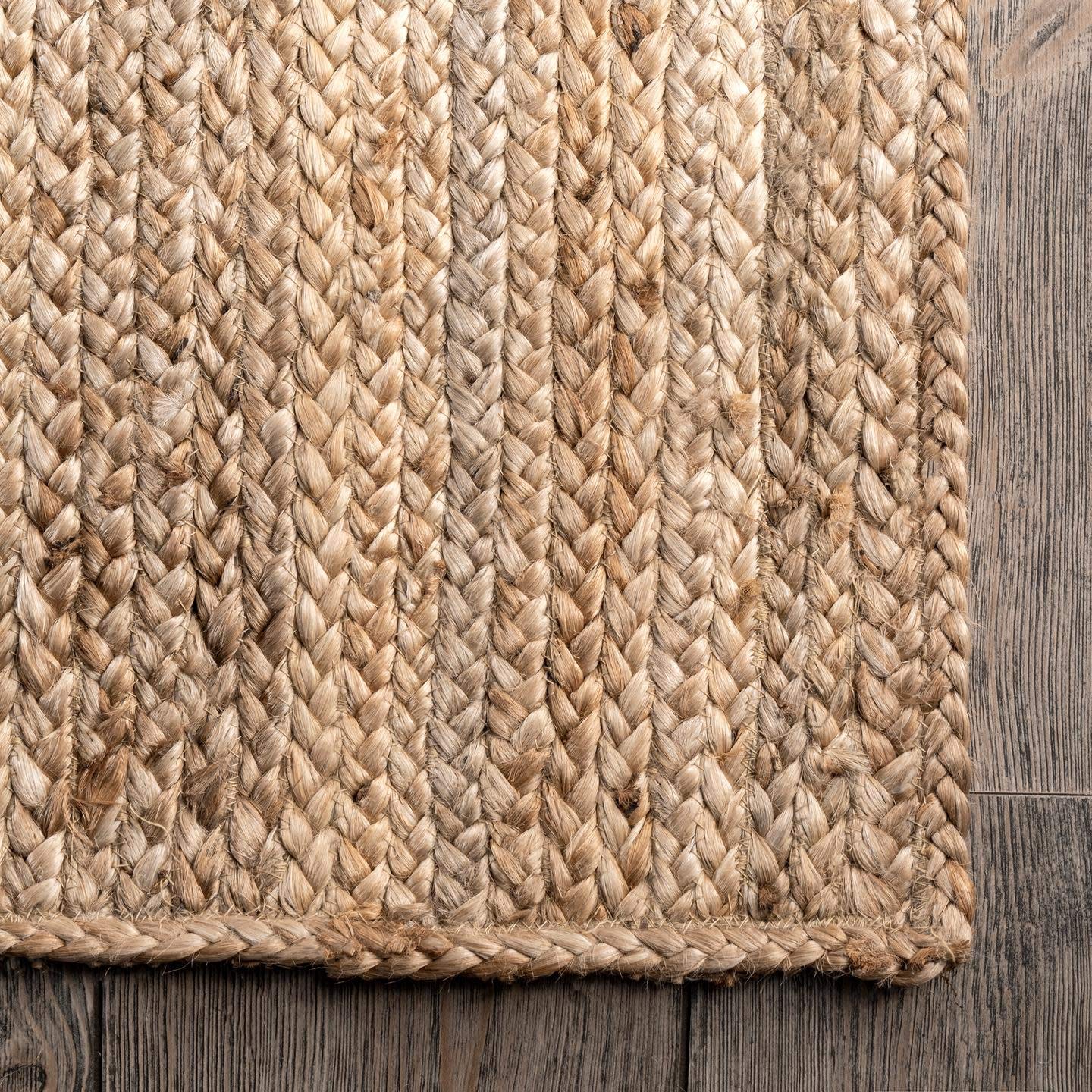 nuLOOM Rigo Hand Woven Jute Area Rug, 6 Round, Natural
