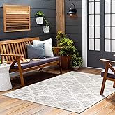 Livabliss Greenwich Global Diamond Outdoor Area Rug,7'10" x 10',Gray