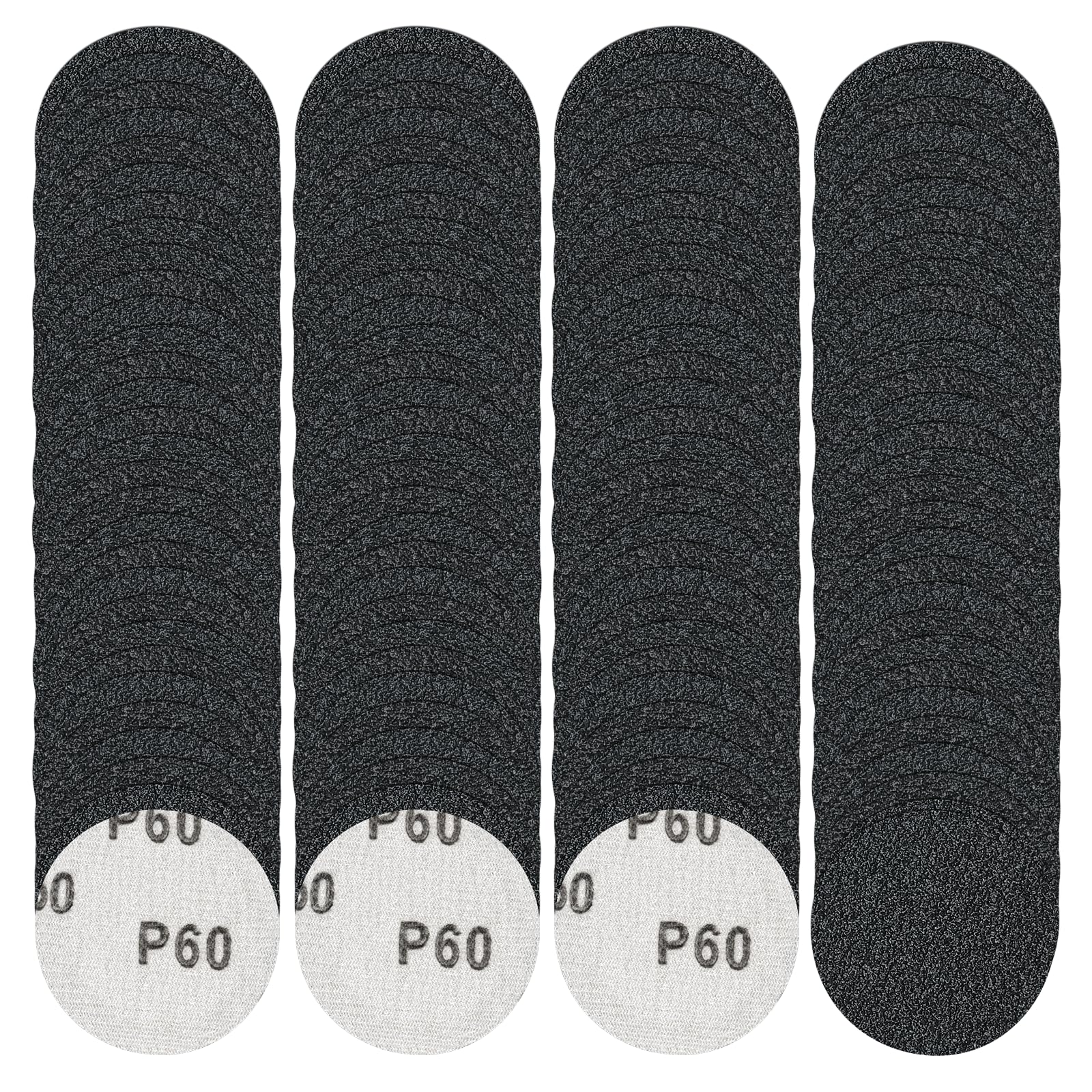 FEIHU 50mm Sanding Disc 60 Grit .50mm Hook and Loop Discs, 2 inch Sanding Pads for most turning tools （120 PCS）