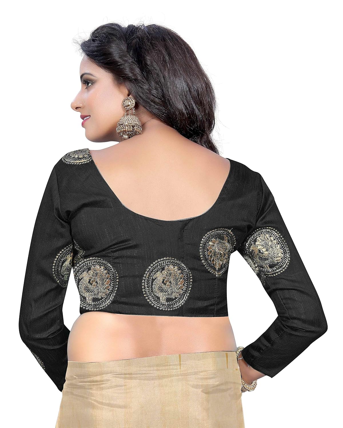 winlecart embrodered blouse plain silk saree