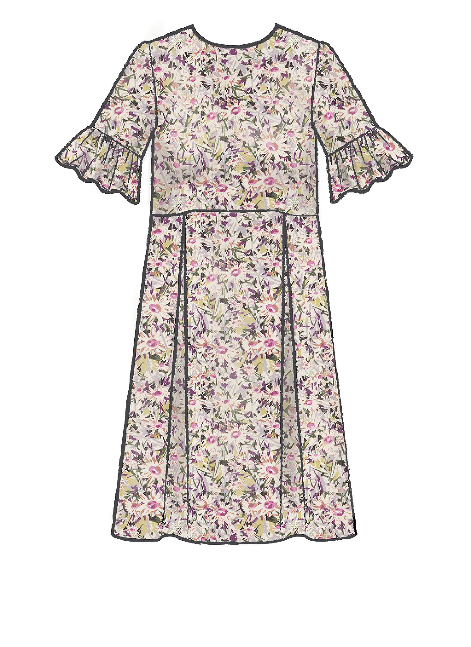 McCall's Patterns McCall's Women's Knee Length Pleated Dress, Sizes 14-22 Sewing Pattern, White