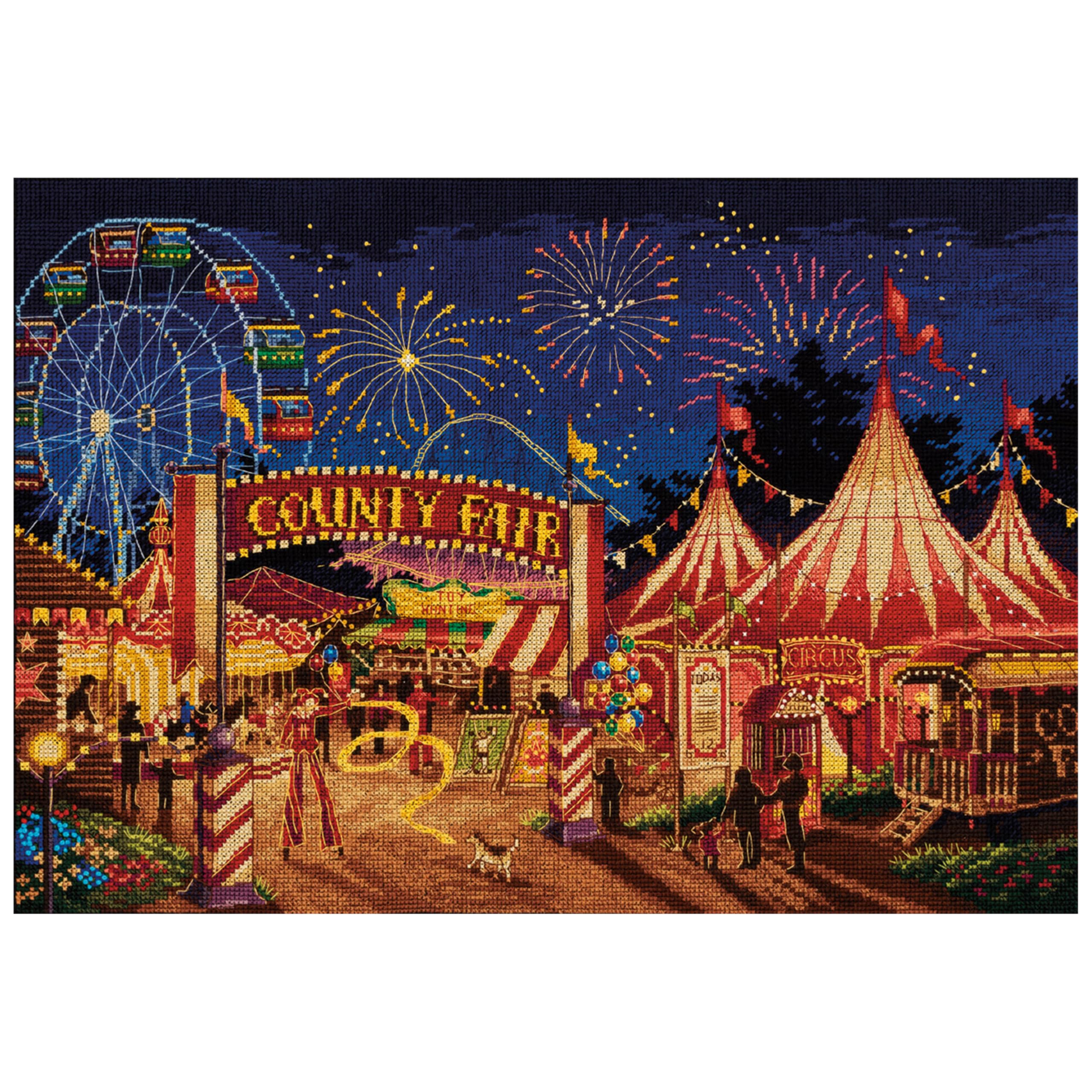 PANNA - Counted Cross Stitch Kit - County Fair - PR-7259 - Pre-Sorted Thread - Cross Stitch Patterns - Crafts for Adults - Aida - 10.5 x 15 Inches