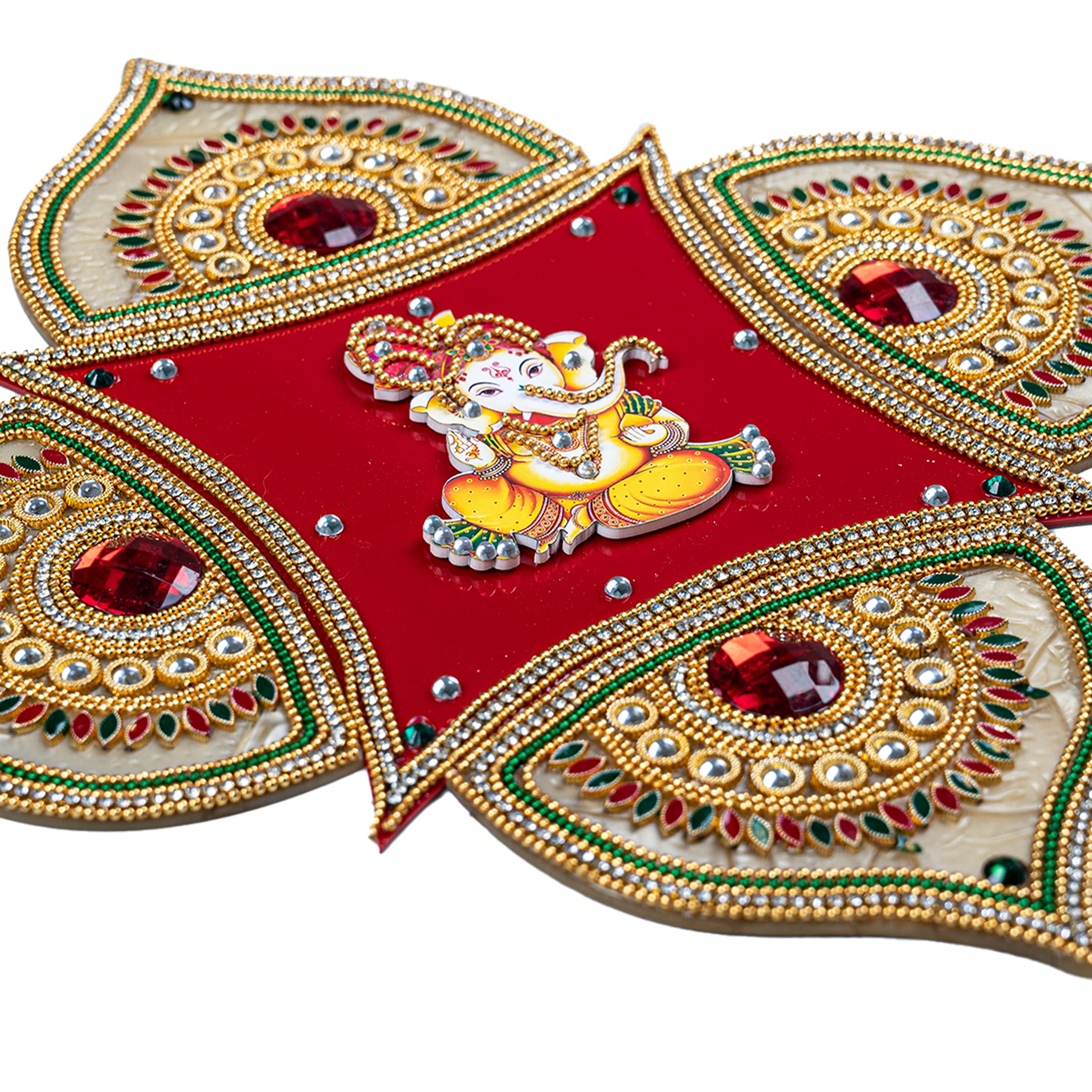 Tarini Gallery Floor Rangoli Acrylic Handcrafted Indian Traditional Home Décor for Diwali Festival Wedding Party Wall Interior Decoration and Gifting (Ganesh)
