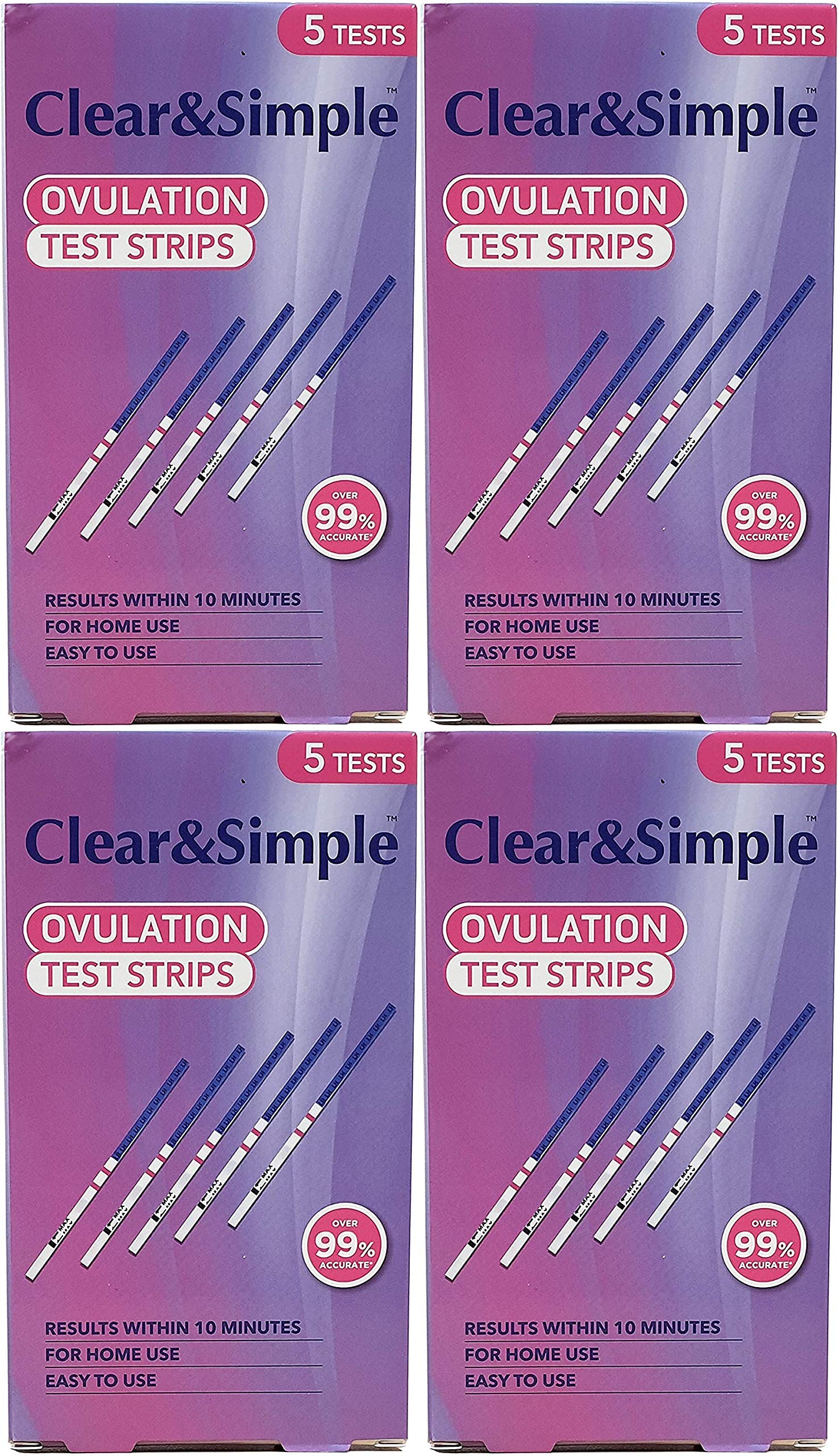 Clear & Simple Ovulation Test Strips Over 99% Accurate (4 Pack)