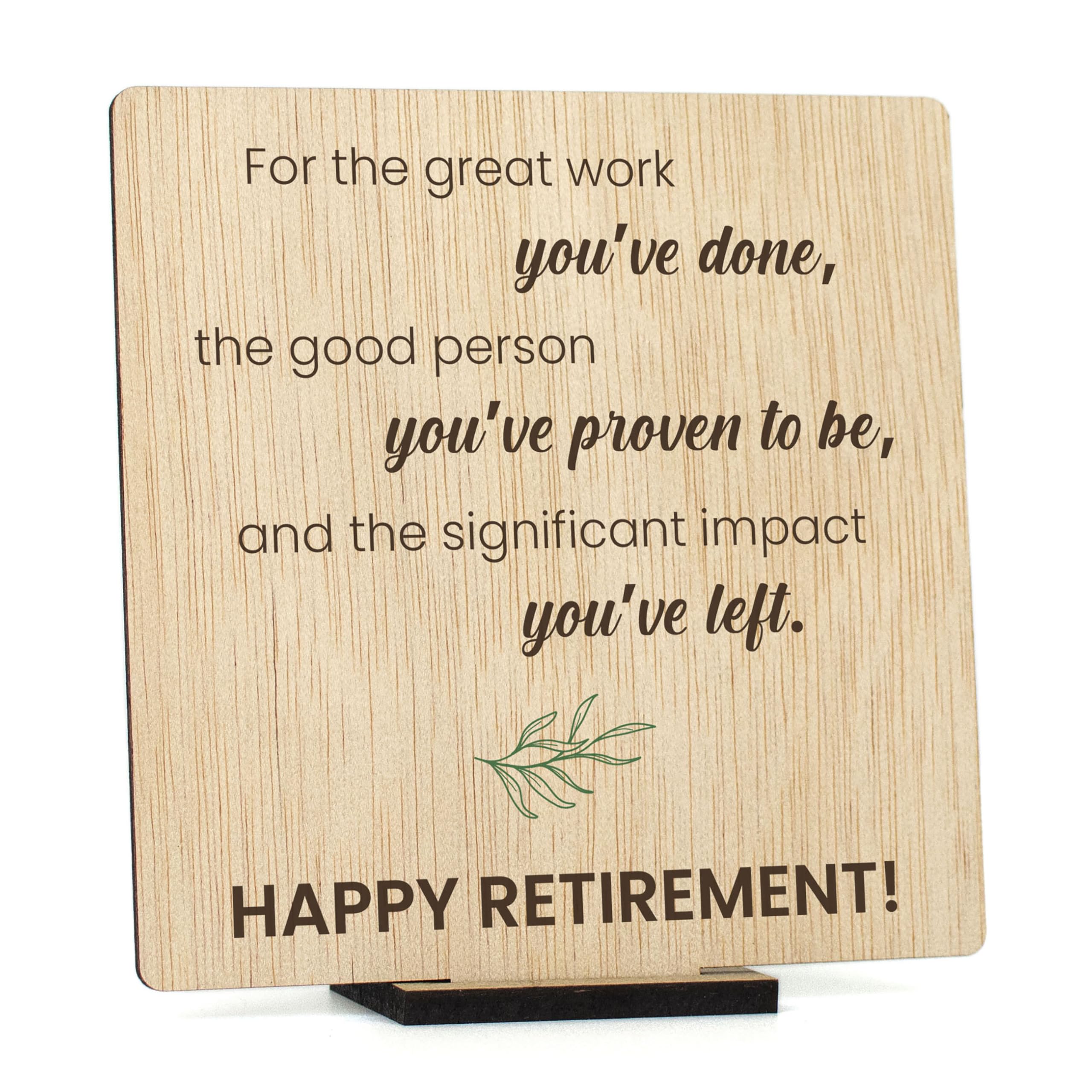 CONTRAXT Original Happy Retirement Card in Wood. Unique Retirement Gifts with Dedication for Coworkers Bosses Friends Men Women