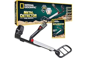 BLUE MARBLE National Geographic PRO Series Metal Detector - Ultimate Treasure Hunter with Pinpointer, Large Waterproof 10" Coil - Lightweight and Collapsible for Easy Travel (Amazon Exclusive)
