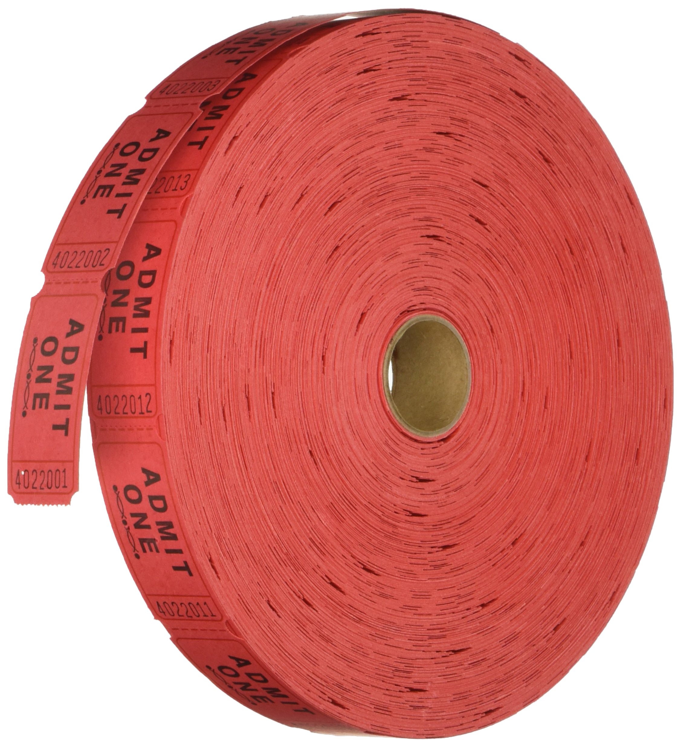 Premier Southern Ticket 101-R Single Ticket Roll, Red