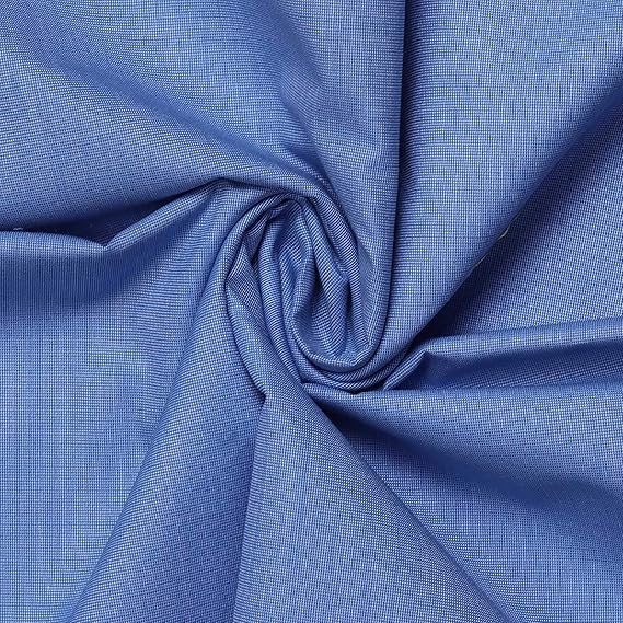Uniform Sarees Corp Mens Cotton Plain Unstitched 2.5 m Shirt Fabric (Blue, Free Size)
