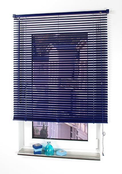 Liedeco Jalousie aus Kunststoff, 160 cm Länge, Kunststoff-Jalousie orientblau B 90 cm