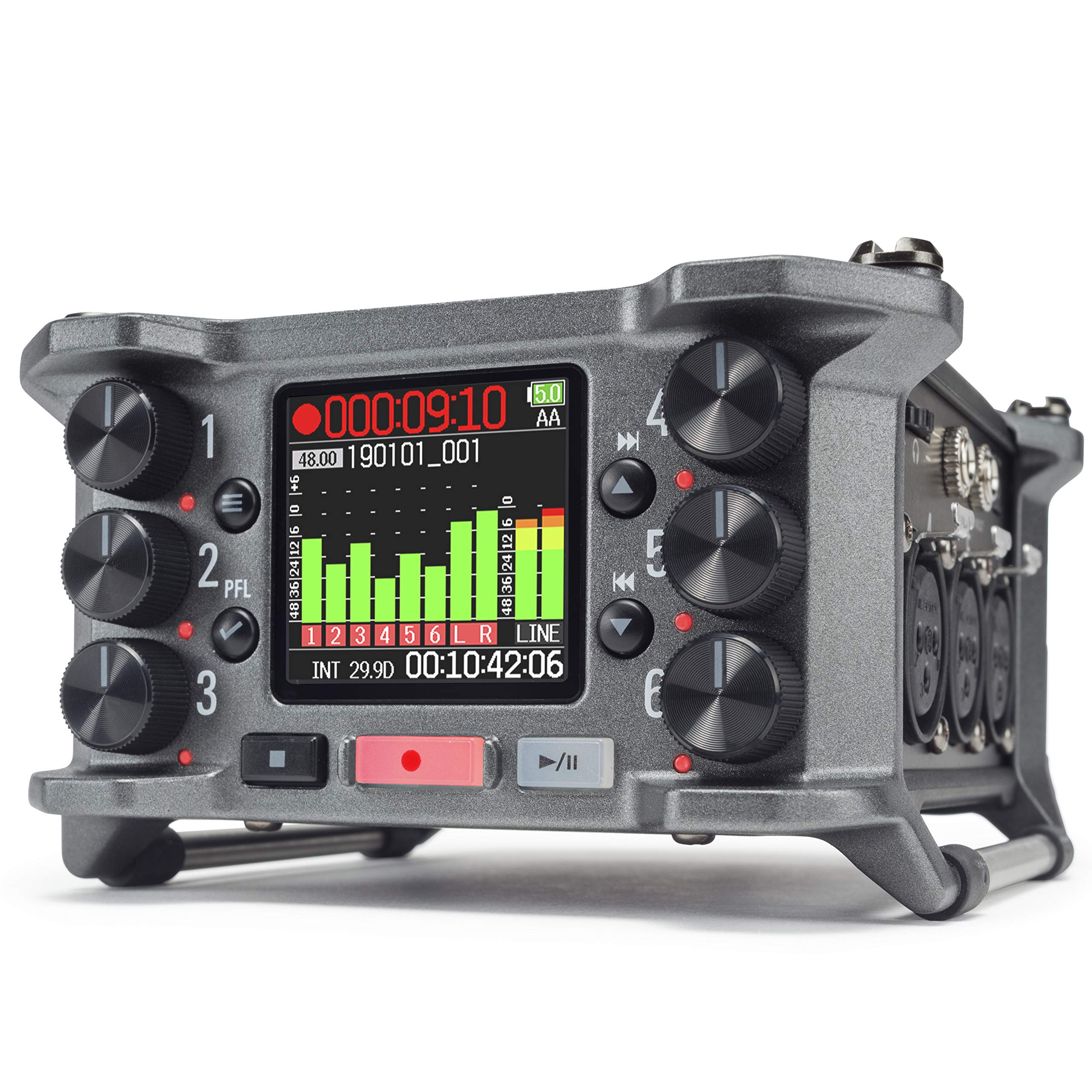 ZOOM F6 Field Recorder – Professional 6-Channel 14-Track Audio Recorder with 32-Bit Float, Dual A/D Converters, Timecode – For Podcasts, Film Sound, Live Recording – UK Version – Anthracite